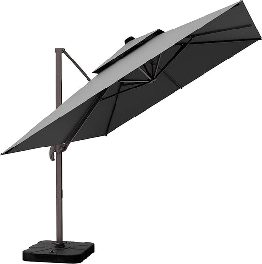 10' X 13' Outdoor Patio Umbrella Large Rectangle Cantilever Umbrella Heavy Duty by ORYNTREX