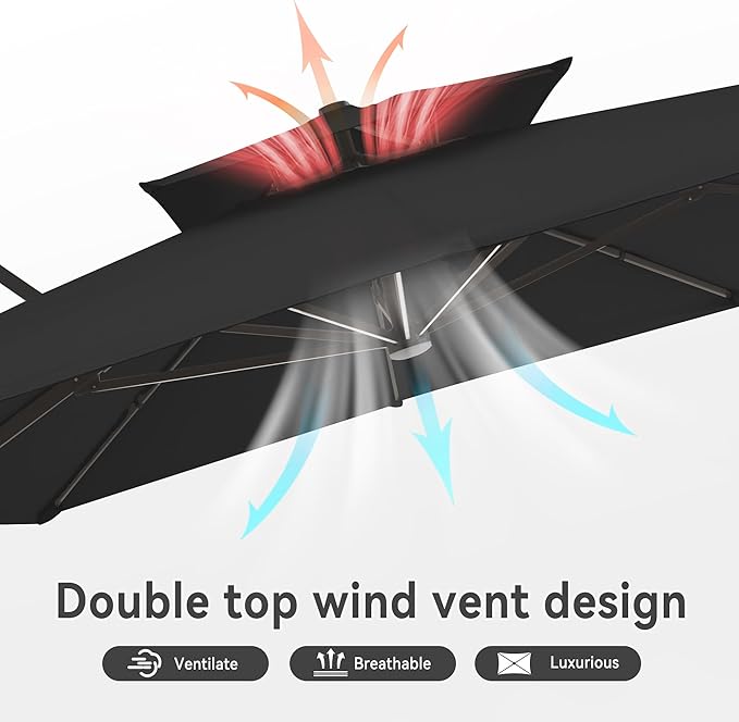 10 X 13 FT Cantilever Outdoor Patio Umbrella - Image 7