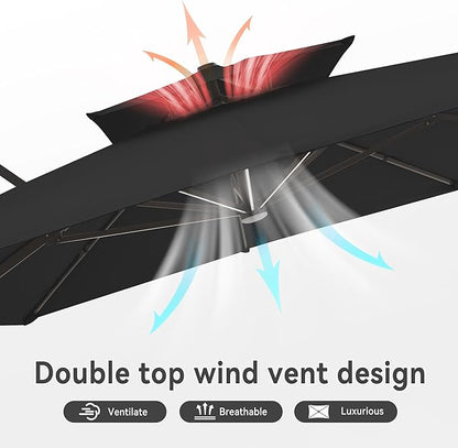 10 X 13 FT Cantilever Outdoor Patio Umbrella - Image 7