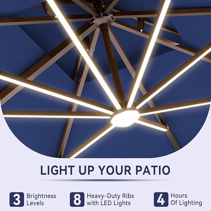 10 X 13 FT Cantilever Outdoor Patio Umbrella - Image 4