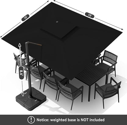 10 X 13 FT Cantilever Outdoor Patio Umbrella - Image 9