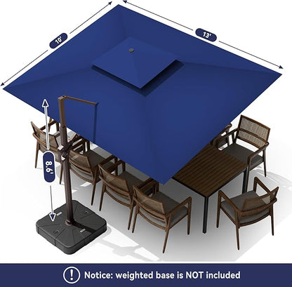 10 X 13 FT Cantilever Outdoor Patio Umbrella - Image 8