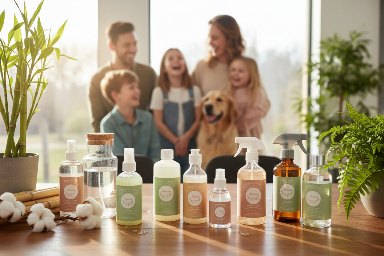 Eco-Friendly & Sustainable Options

Non-toxic, biodegradable formulas

Concentrated solutions for less waste

Safe for families, pets, and the environment (make it real photo)